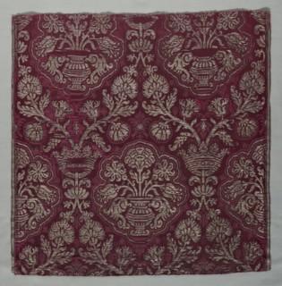 Silk Fragment, 1500s. Italy, 16th century. Brocaded satin, silk, and gold filé; overall: 54.6 x 58