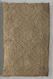 Two Brocaded Fragments, late 1500s. Italy, late 16th century. Lampas weave (?), silk and metal