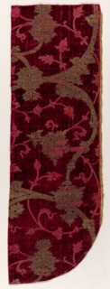 Velvet Fragment (of a Chasuble ?), 1400s. Italy, 15th century. Velvet (cut, voided, and brocaded):