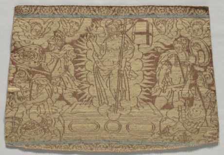 Fragment of Band Showing Resurrection, 1500s. Italy, Florence, 16th century. Lampas weave, silk and