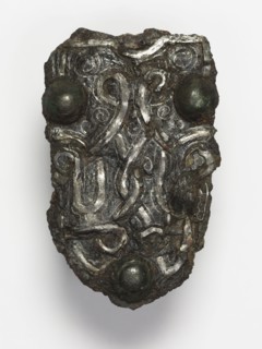 Tab, 600s. Frankish, Migration period, 7th century. Iron with silver overlay; overall: 9.1 x 5.8 cm