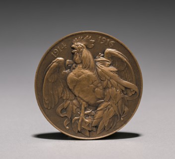 Medal (reverse), 1914-1916. Auguste Dujardin (French, 1847-1918). Bronze; overall: 5.1 x 5.1 cm (2