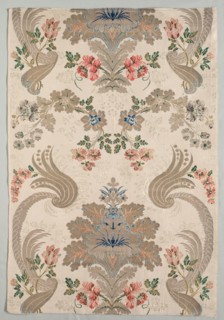 Taffeta, Brocaded, 1700-1750. France, first half 18th century, late Baroque. Taffeta, brocaded;