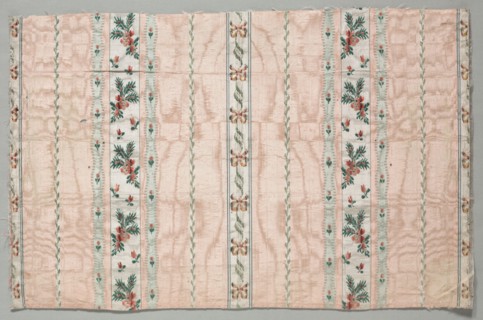 Taffeta, Brocaded, late 1700s. France, late 18th century, Period of Louis XVI (1774-1793). Watered