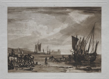 Liber Studiorum:  Vessels Unloading. Joseph Mallord William Turner (British, 1775-1851). Etching