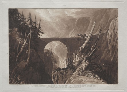 Liber Studiorum:  Little Devil's Bridge over the Russ, above Altdorft, Swiss. Joseph Mallord