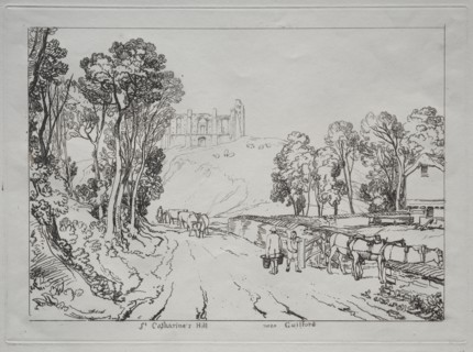 Liber Studiorum:  St. Catherine's Hill, near Guilford. Joseph Mallord William Turner (British,