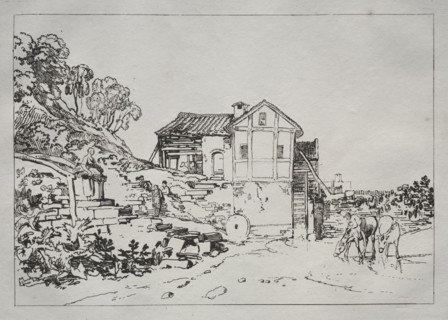 Liber Studiorum:  Watermill. Joseph Mallord William Turner (British, 1775-1851). Etching and