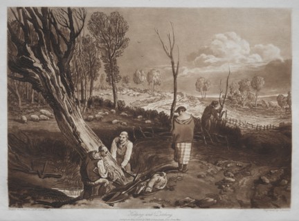 Liber Studiorum:  Hedging and Ditching. Joseph Mallord William Turner (British, 1775-1851). Etching