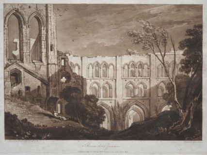Liber Studiorum:  Rivaux Abbey, Yorkshire. Joseph Mallord William Turner (British, 1775-1851).