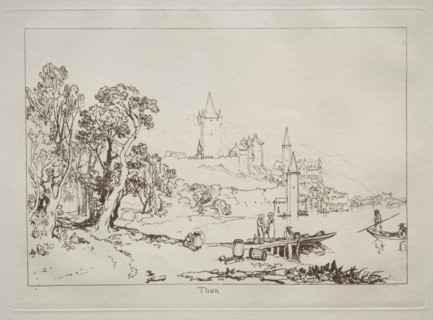 Liber Studiorum:  Ville de Thun, Switzerland. Joseph Mallord William Turner (British, 1775-1851).