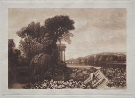 Liber Studiorum:  Temple of Isis. Joseph Mallord William Turner (British, 1775-1851). Etching and