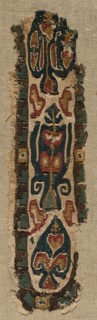 Fragment of a Clavus, 800s. Egypt, late Abbasid or Tulunid period, 9th century. Tapestry weave;