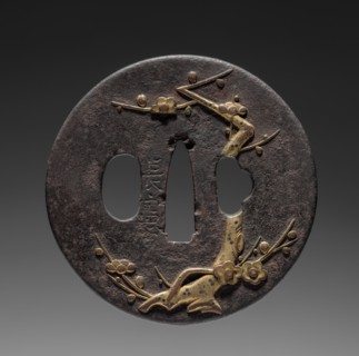 Sword Guard, mid 19th century. Japan, Edo period (1615-1868). Iron with high relief of copper gilt;