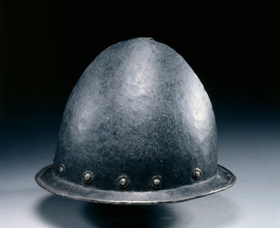 Cabasset, c. 1570. Italy, 16th century. Steel, black paint, brass rosette rivets; overall: 18.4 x