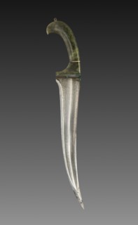 Dagger, 1800s. India, 19th century. Iron with bone and silver; overall: 41 cm (16 1/8 in.); blade: