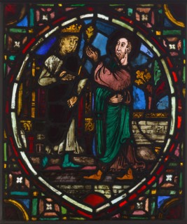 Panel, mid 1200s. France, 13th century. Pot-metal and white glass, silver stain; overall: 62.3 x 74