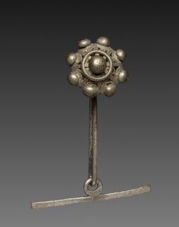 Button, 1800s. Sardinia, 19th century. Silver; overall: 9 cm (3 9/16 in.).