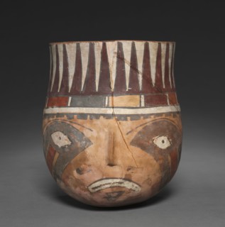 Vase, c. 300-500. Peru, Nasca style (100 BC-AD 700). Pottery; overall: 18.2 x 16.1 x 15.9 cm (7