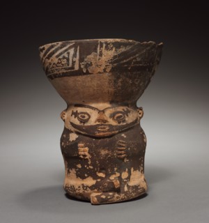 Bottle, 800-1150. Peru, Pachacamac, 9th-12th Century. Pottery; overall: 16.8 x 13.4 x 12.7 cm (6
