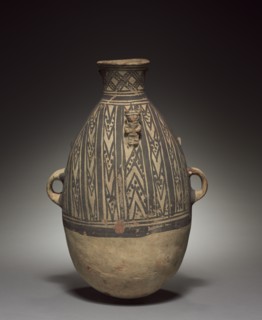 Bottle, 800-1500. Peru, Chimu, 9th-15th Century. Pottery; overall: 40.1 x 25.7 x 23.5 cm (15 13/16