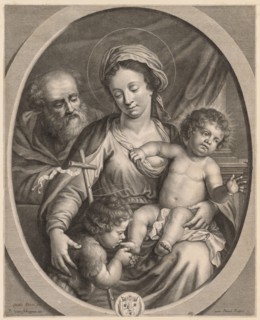 Holy Family and S. John. Pierre Louis van Schuppen (Flemish, 1627-1702), after Guido Reni (Italian,