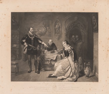 Signing of the Death Warrant of Lady Jane Grey. Charles Kennedy Burt (American, 1823-1892).