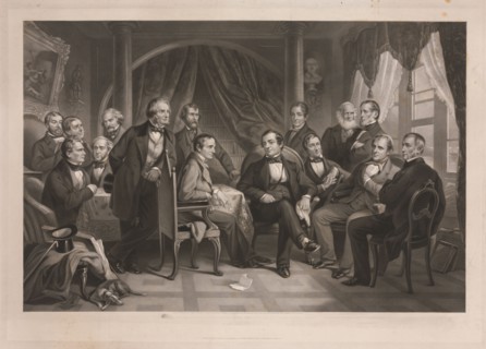 Washington Irving and his Literary Friends at Sunnyside, 1864. Thomas Oldham Barlow (British,