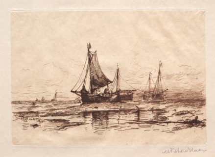 Fishing Boats on the Beach at Scheveningen. Maurits Frederik Hendrik De Haas (American, 1832-1895).