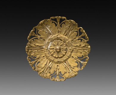 Ornamental Detail, 1775-1799. France, 18th century, Period of Louis XVI. Gilt bronze; diameter: 7.3