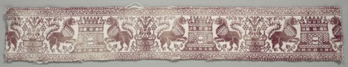 Band from Towel, 1500s. Italy, Perugia, 16th century. Embroidery; silk on linen; overall: 8.9 x 57