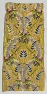 Fragment, 18th century. Spain ?, 18th century. Brocaded silk; average: 96.9 x 47.6 cm (38 1/8 x 18