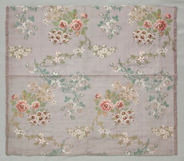 Brocade on Tabby, mid 1700s. France, mid-18th century, Period of Louis XV (1723-1774). Brocade on