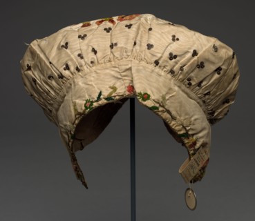 Headdress, 1700s. France, 18th century. Silk, metallic thread; overall: 24.1 x 31.8 cm (9 1/2 x 12