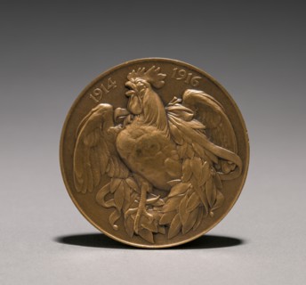Medal (reverse), 1914-1916. Auguste Dujardin (French, 1847-1918). Bronze; overall: 5.1 x 5.1 cm (2
