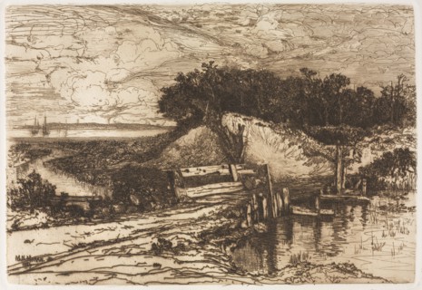 Gardiner's Bay, Long Island, seen from Fresh Pond, 1881. Mary Nimmo Moran (American, 1842-1899).