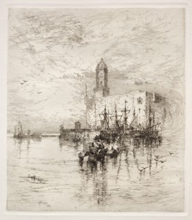 Castle of San Juan de Ulua, Verz Cruz, 1884. Thomas Moran (American, 1837-1926). Etching;