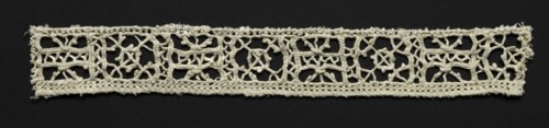 Needlepoint (Reticella) Lace Insertion, 17th century. Italy, 17th century. Lace, needlepoint: