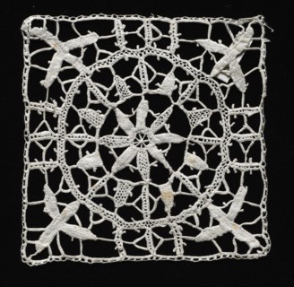 Needlepoint (Reticella) Lace Square, 16th-17th century. Italy, 16th-17th century. Lace,