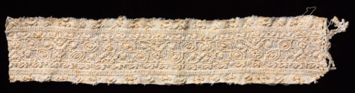 Fragment of a Band with Abstract Pattern, 1500s. Italy, Venice, 16th century. Needle lace, burato