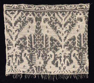 Fragment of a Border with Standing and Seated Birds Amidst Vegetation, 16th century. Italy, 16th