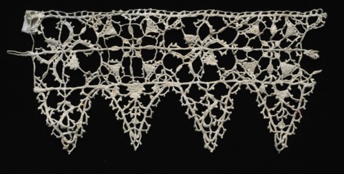 Needlepoint (Reticella) and Bobbin Lace Insertion and Edging, late 16th century. Italy, Venice,