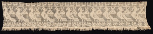 Fragment of a Border with Repeated Pattern of Fantastic Winged Animals, 16th-17th century. Italy,