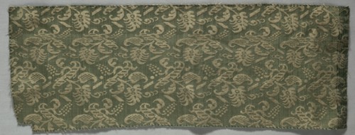 Textile Fragment, 1500s - 1600s. Italy, Perugia, 16th-17th century. Satin, brocaded; silk and metal
