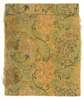 Fragment, 1700s. China, 18th century. Twill ground; silk diasper weave; overall: 19 x 23 cm (7 1/2