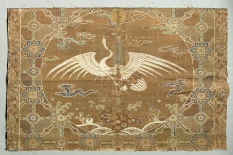 Fragment, 1700s. China, 18th century. Twill ground; silk diasper weave; overall: 37.5 x 52.1 cm (14