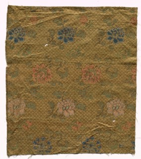 Silk Damask Fragment, 19th century. China, 19th century. Silk, damask; overall: 36 x 31.2 cm (14