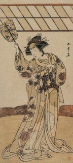 Segawa Kikunojo II as the Referee of a Wrestling Match, c. late 1770s. Katsukawa Shunsho (Japanese,
