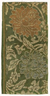 Textile Fragment, 1800s. Japan, 19th century. Silk, metallic thread; overall: 21.5 x 10.7 cm (8