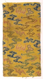 Fragment, 1700 - 1720. China, early 18th century. Satin ground; silk diasper weave; overall: 18.2 x